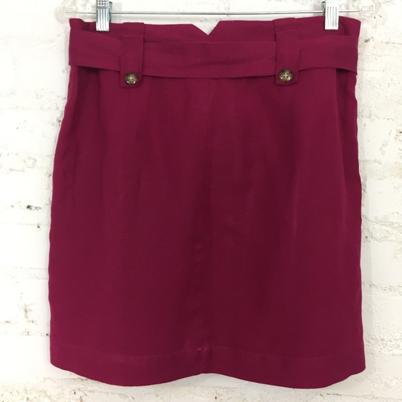 BANANA REPUBLIC Plum Raspberry Linen Skirt Size 6 - Picture 5 of 7